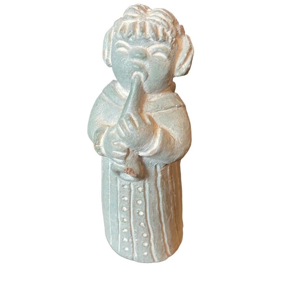 Isabel Bloom 1989 Signed Cement Sculptures Angel with Horn